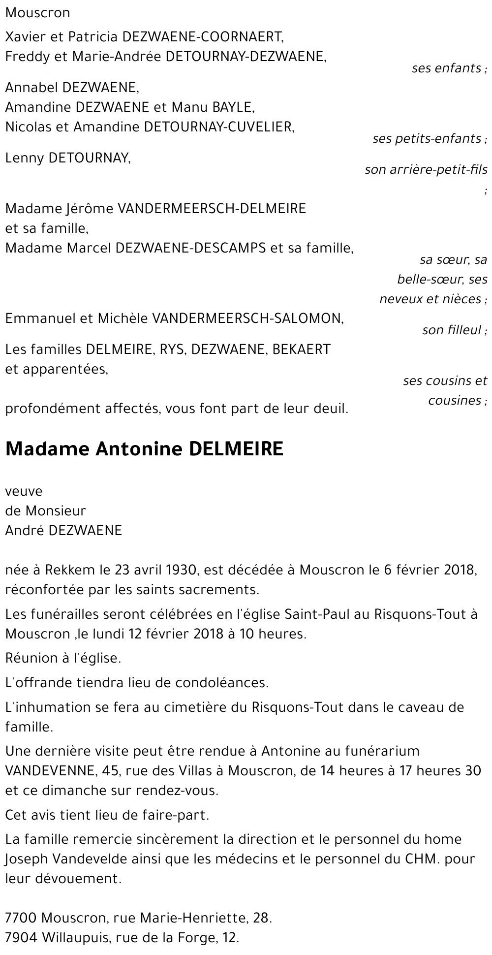 Antonine DELMEIRE