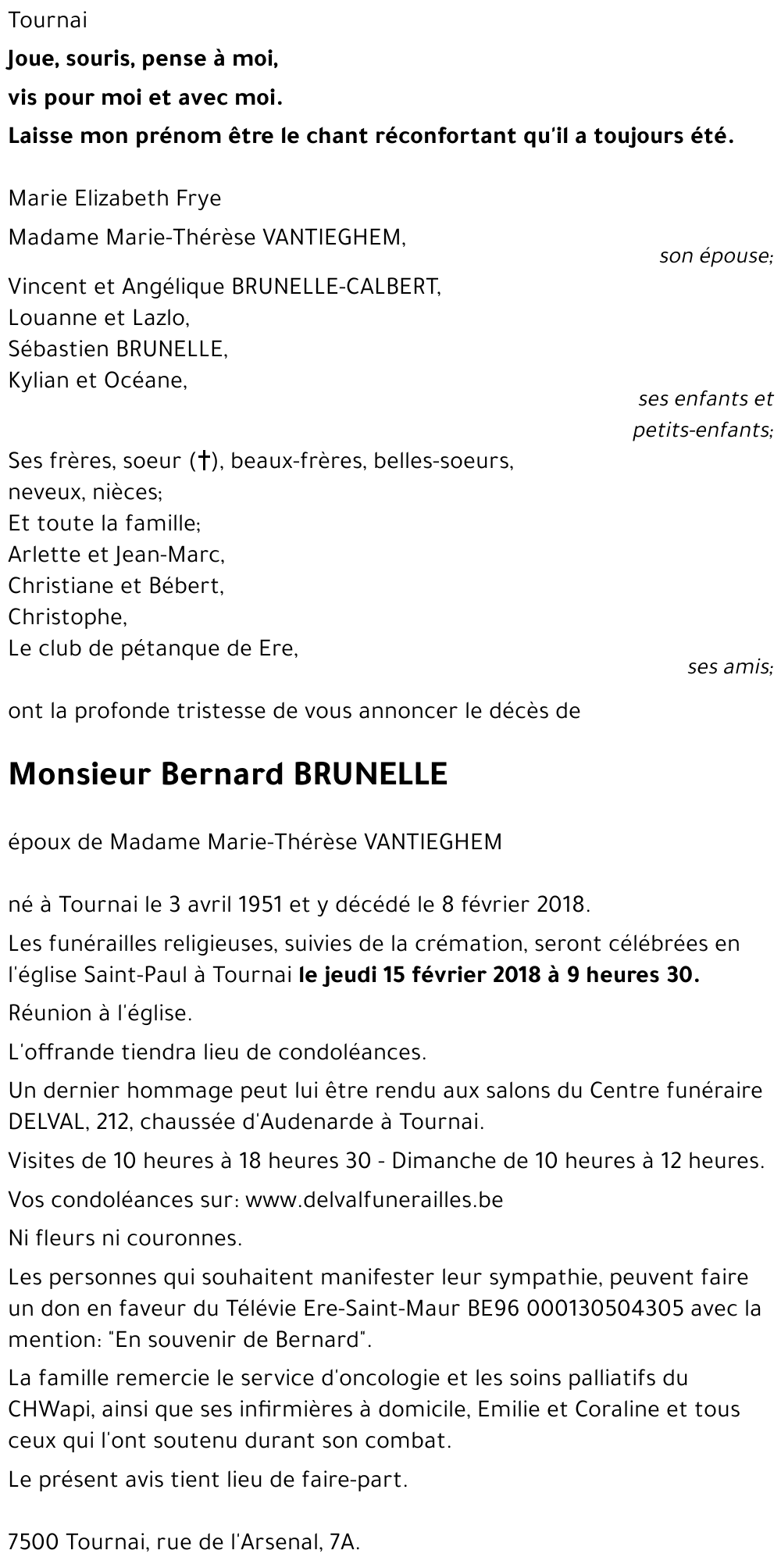 Bernard BRUNELLE