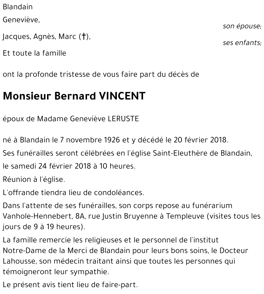 Bernard VINCENT