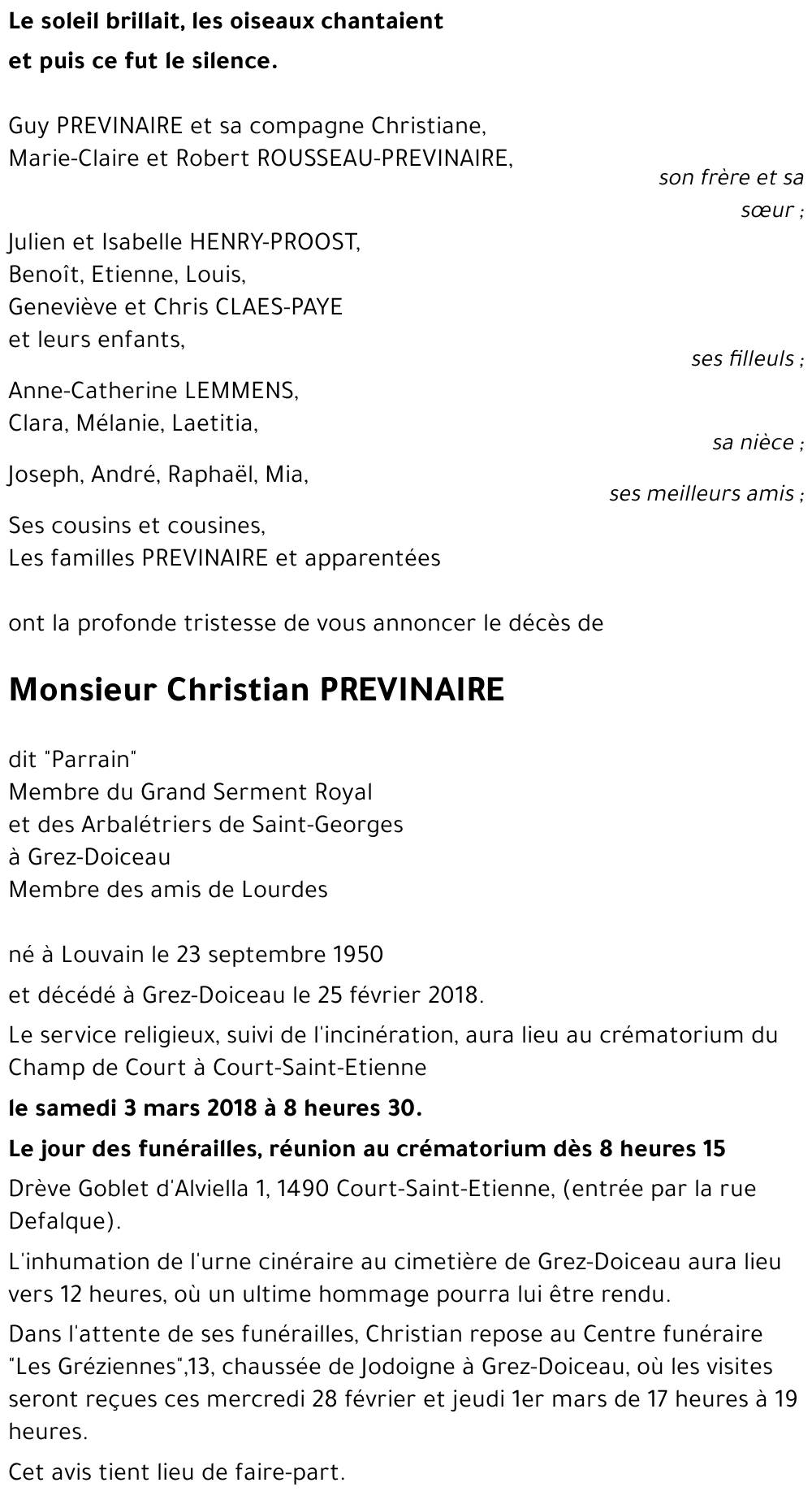 Christian PREVINAIRE