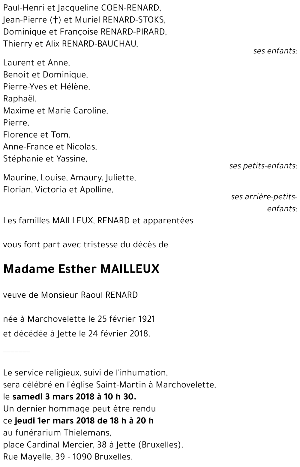 Esther MAILLEUX
