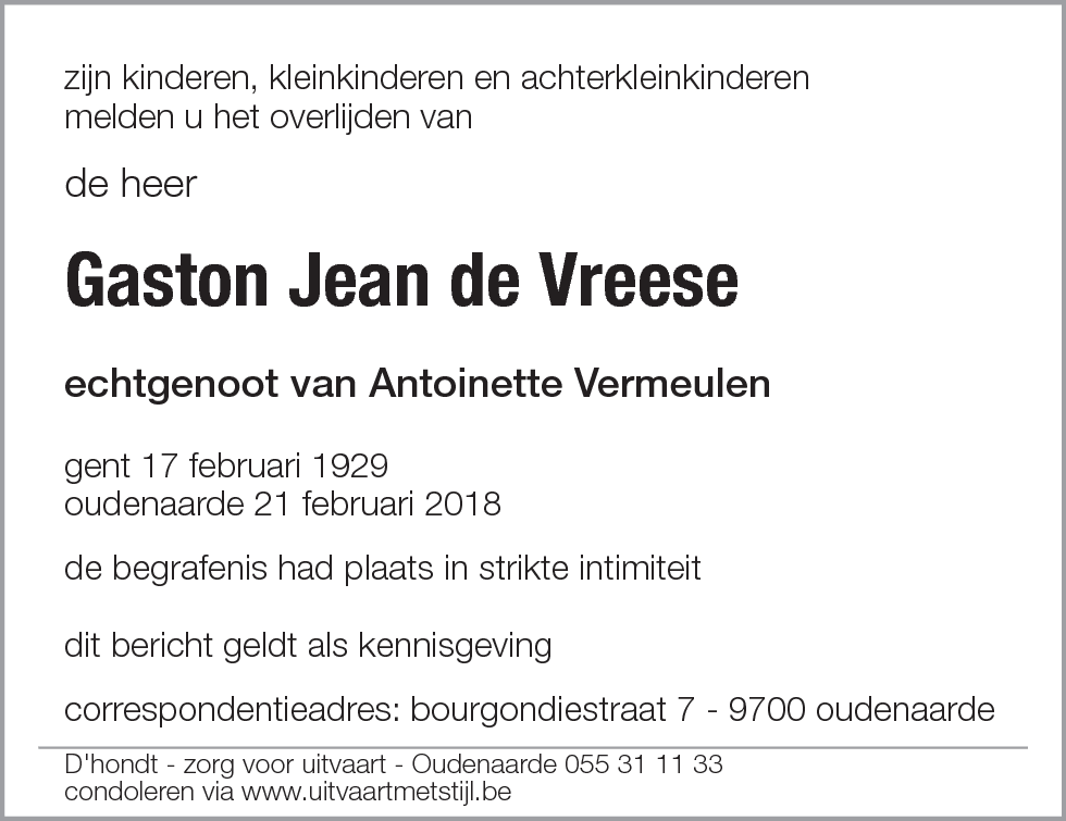 Gaston Jean de Vreese