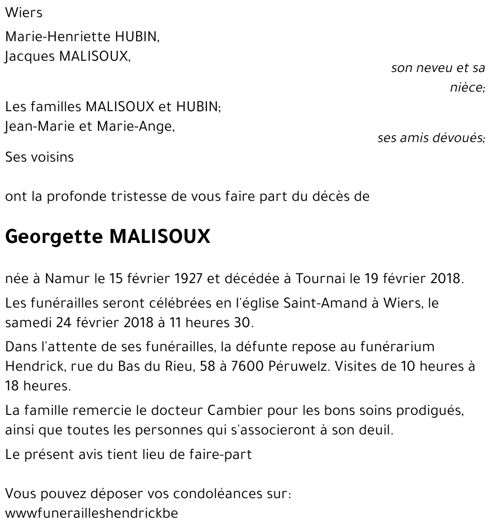 Georgette MALISOUX