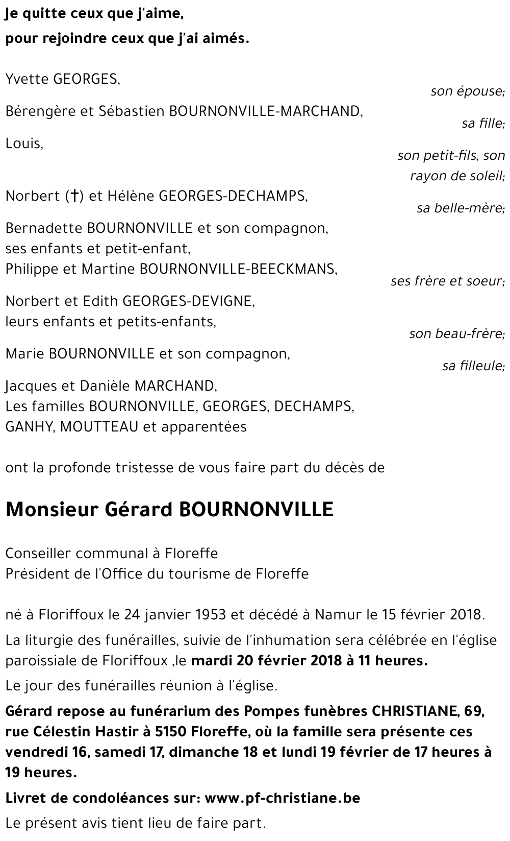 Gerard BOURNONVILLE