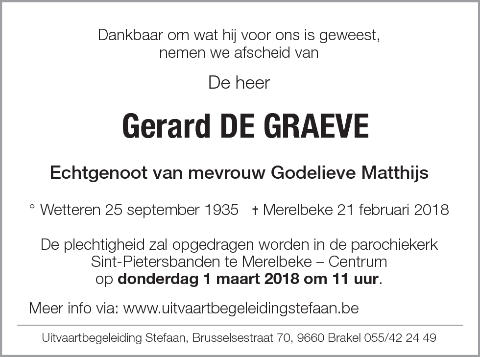 Gerard De Graeve