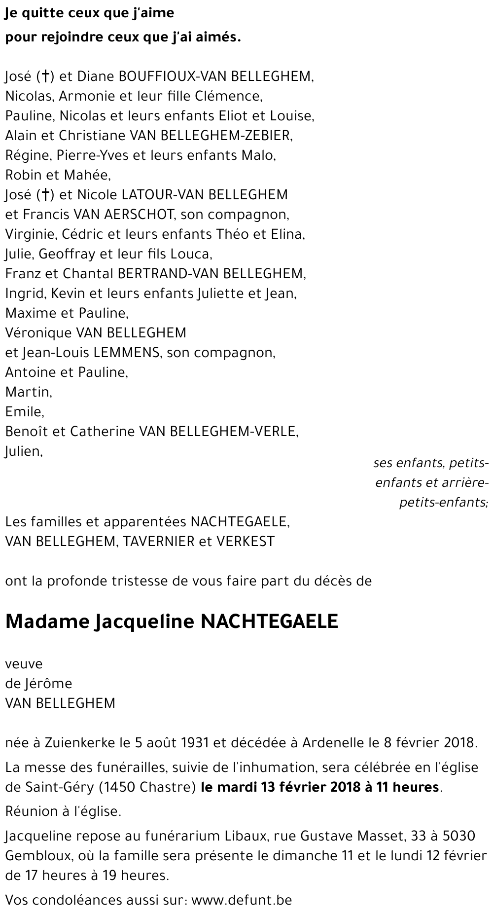 Jacqueline NACHTEGAELE