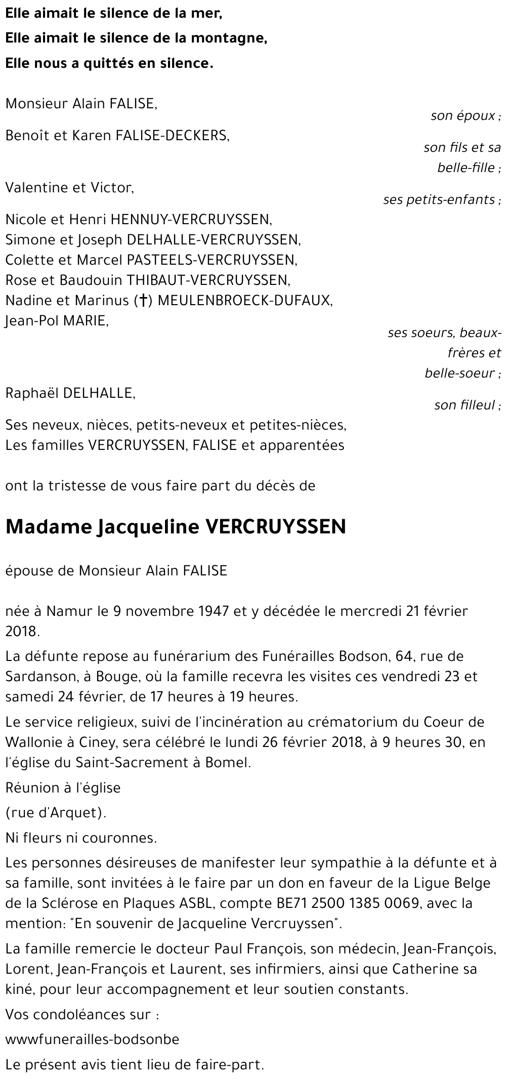 Jacqueline VERCRUYSSEN