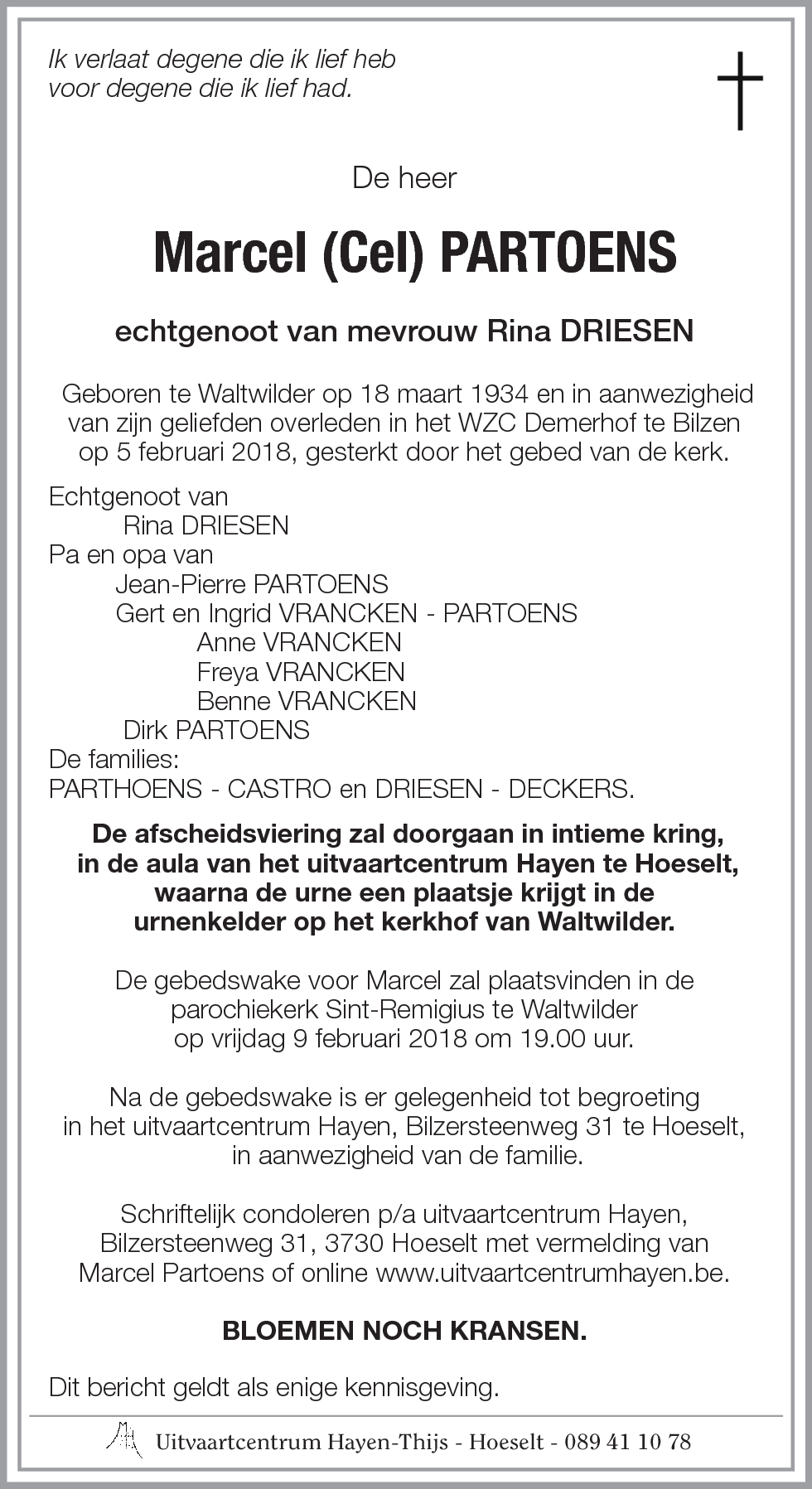 Marcel (Cel) PARTOENS