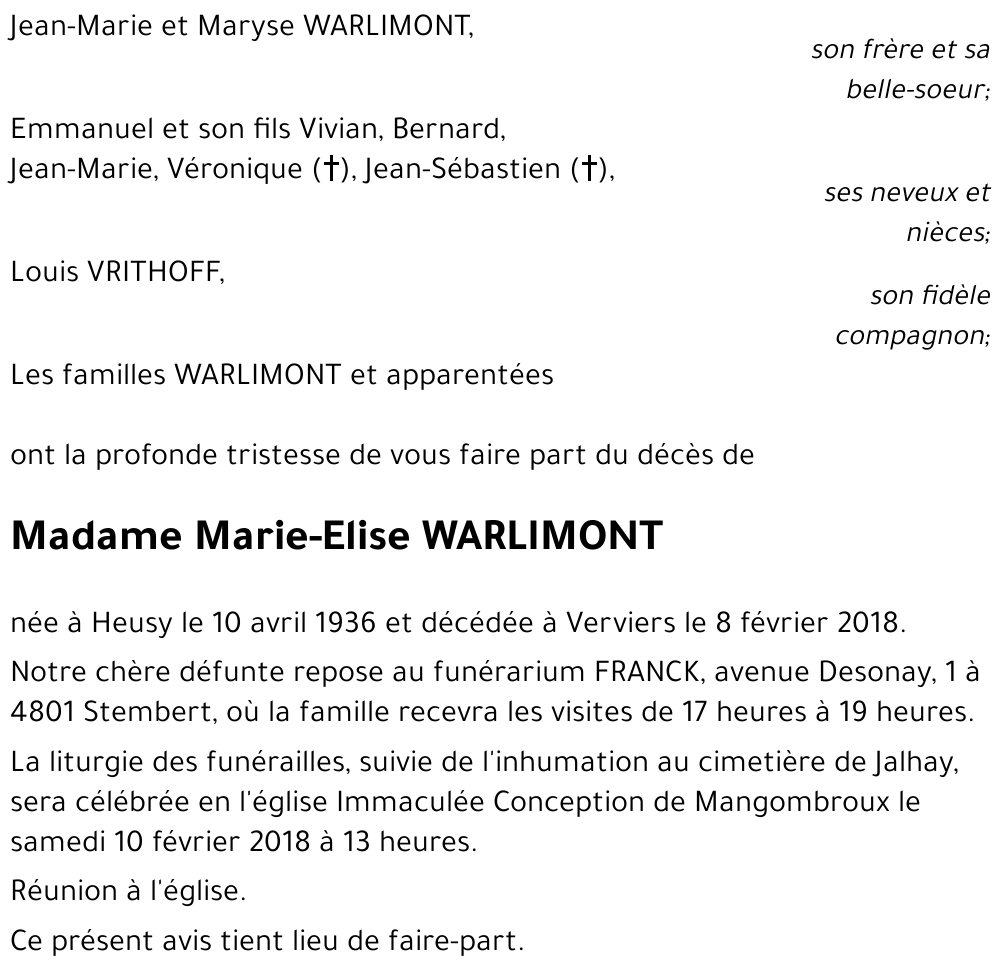 Marie-Elise WARLIMONT