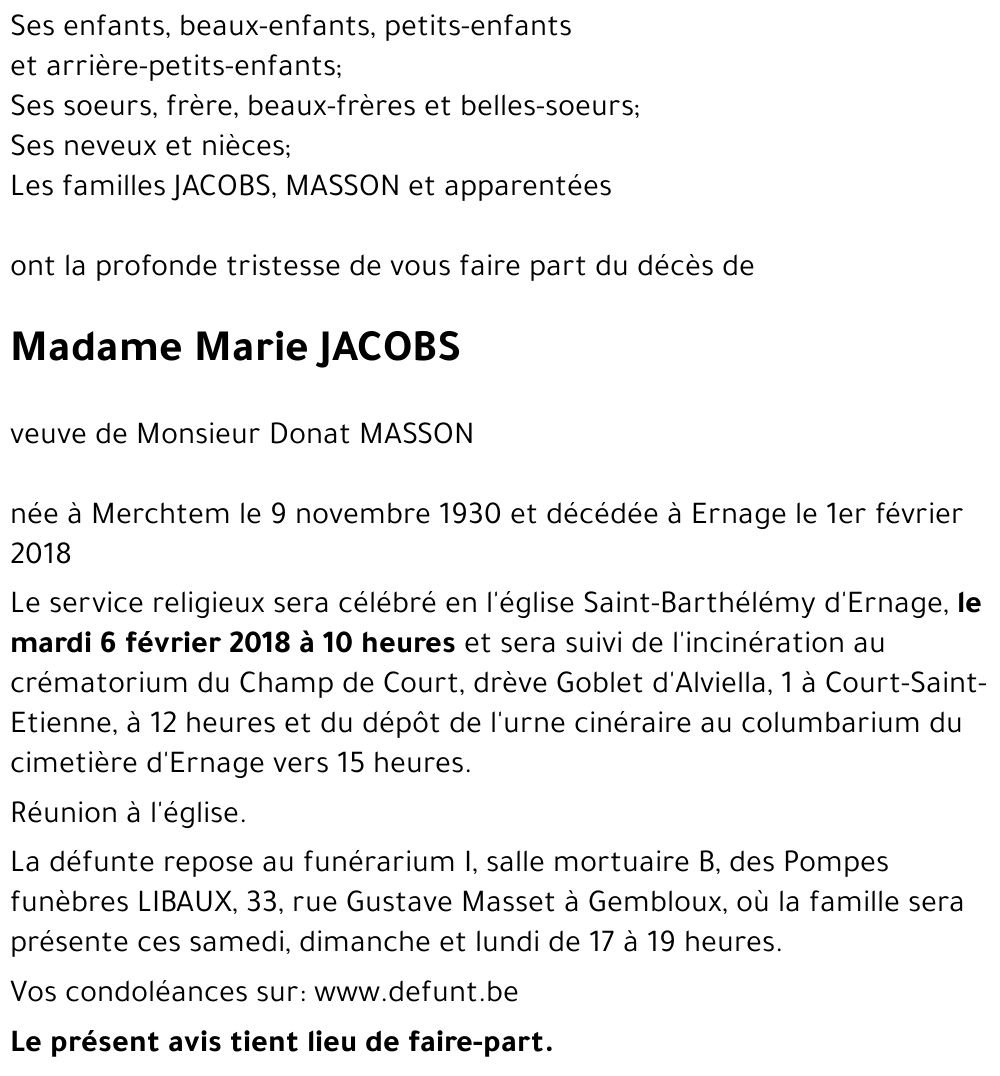 Marie JACOBS