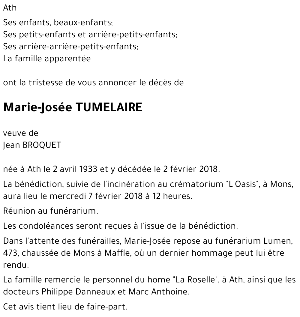 Marie-Josée TUMELAIRE