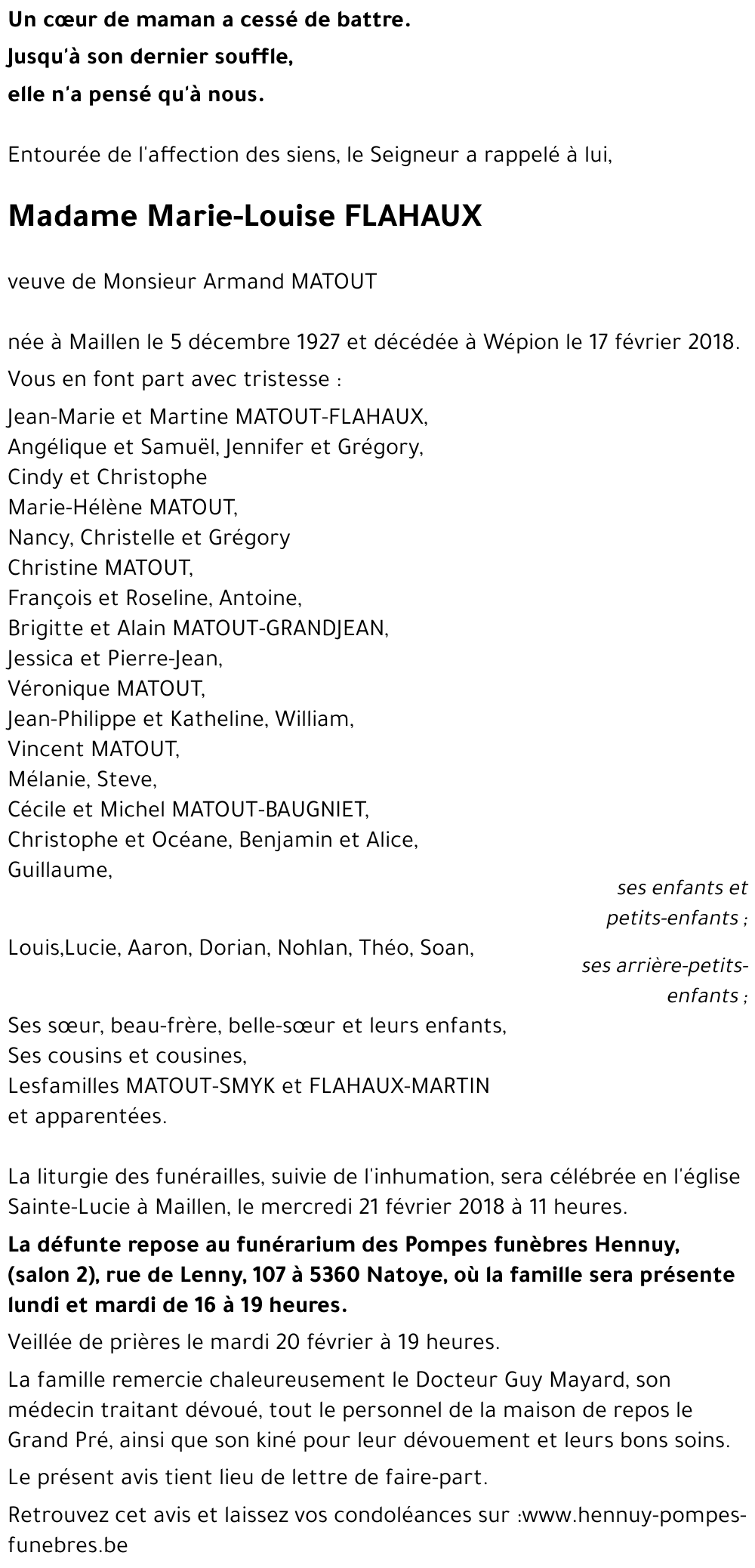 Marie-Louise FLAHAUX