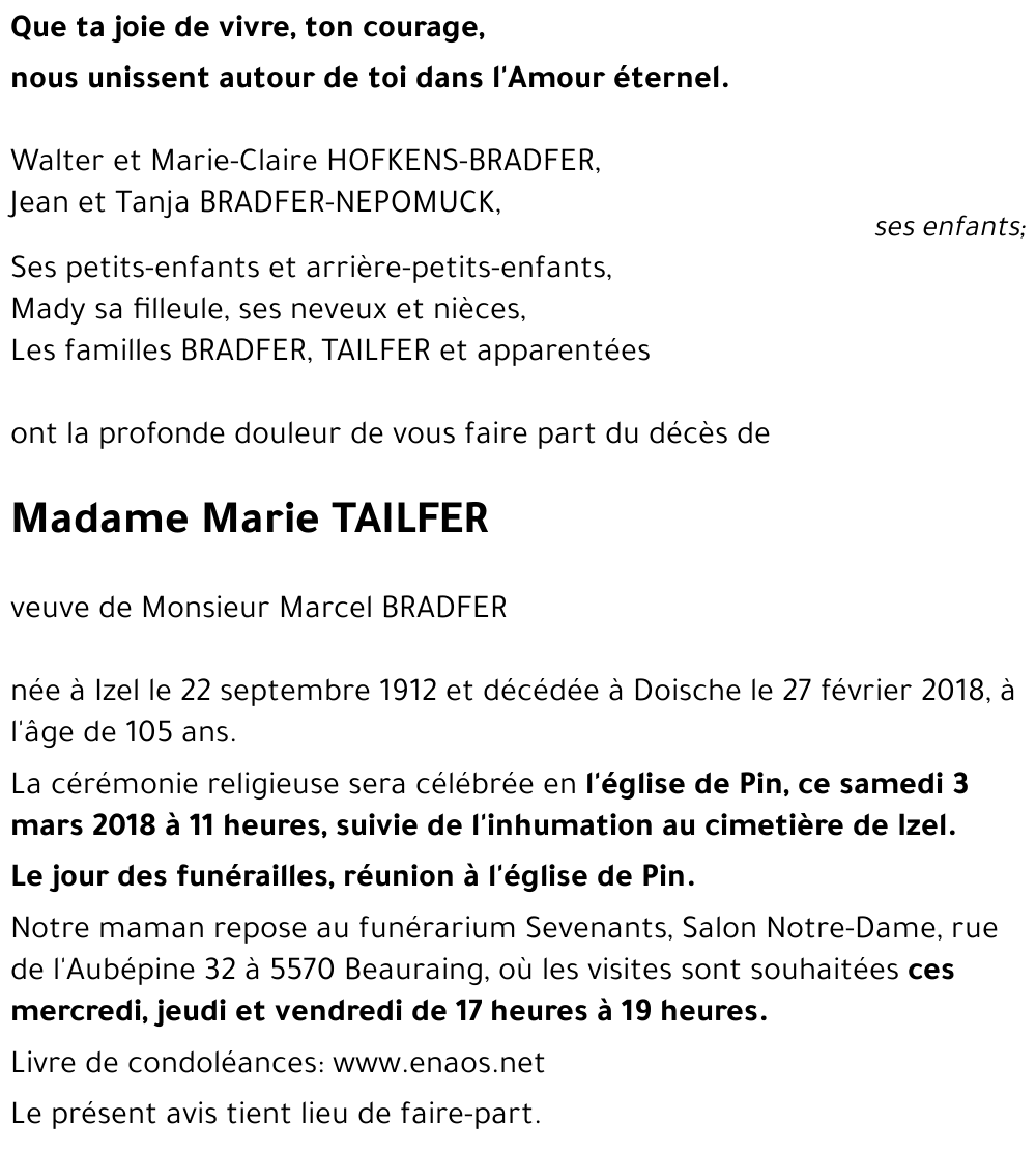 Marie TAILFER