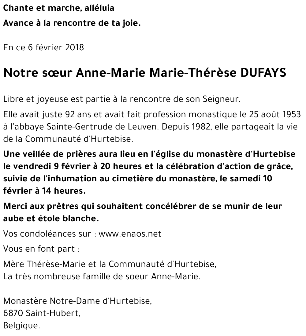 Marie-Thérèse DUFAYS