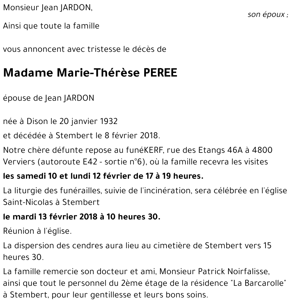 Marie-Thérèse PEREE