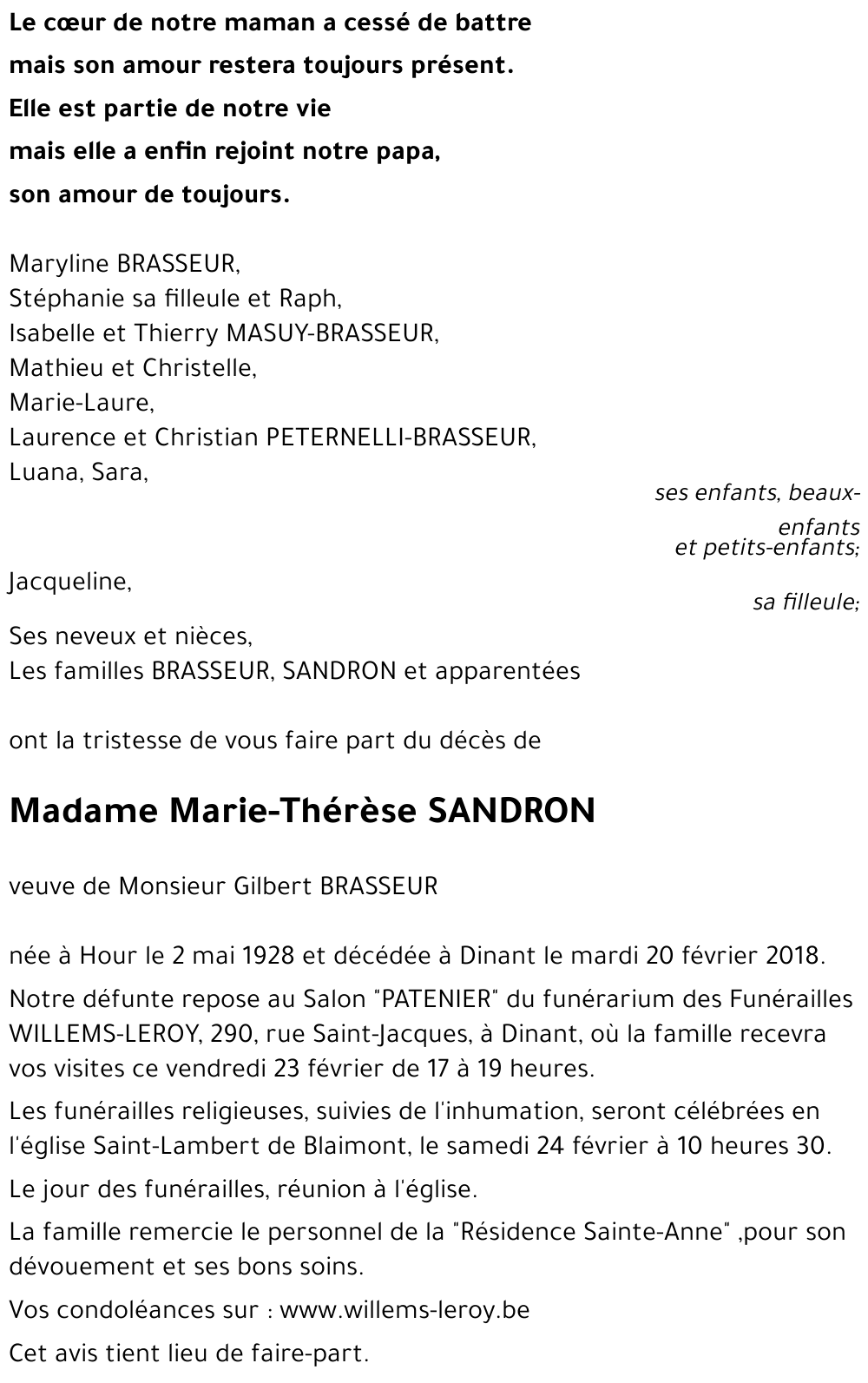Marie-Thérèse SANDRON