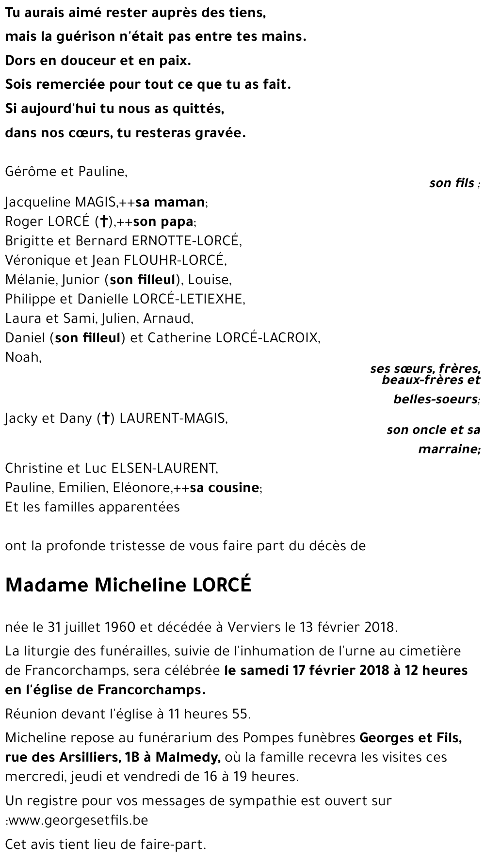 Micheline LORCE
