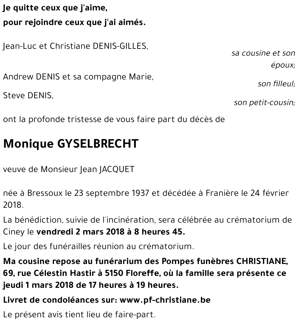 Monique GYSELBRECHT