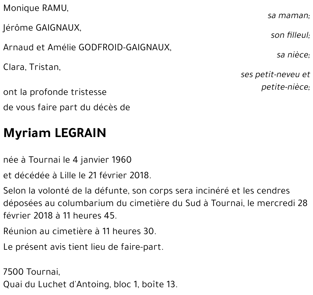 Myriam LEGRAIN