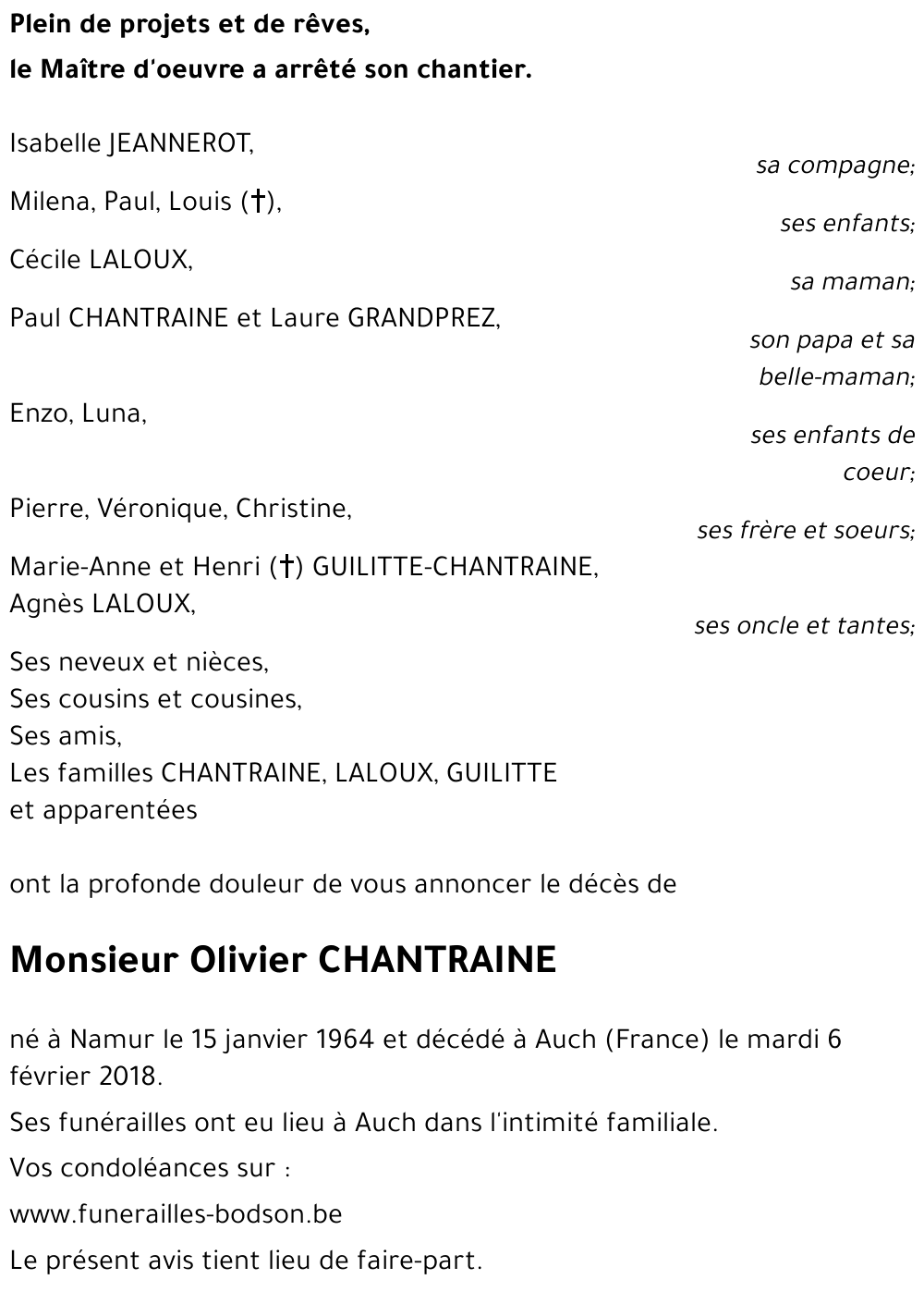 Olivier CHANTRAINE