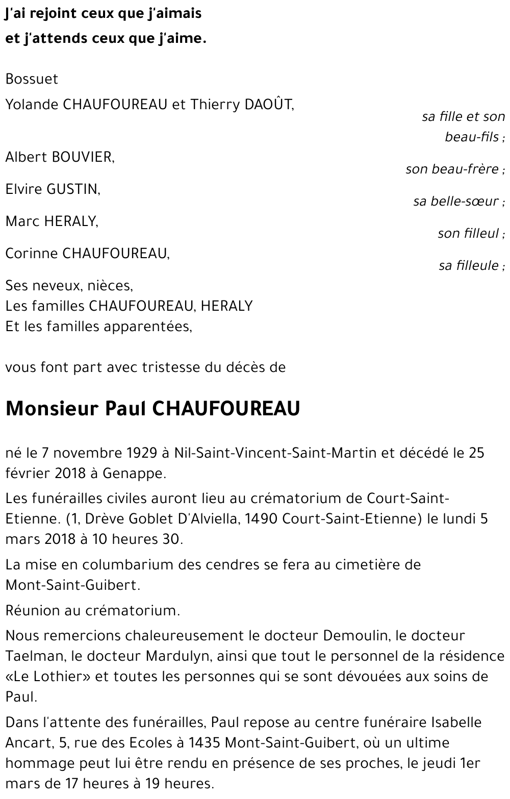 Paul CHAUFOUREAU