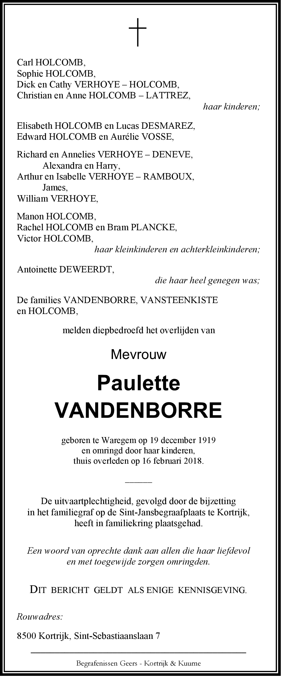 Paulette VANDENBORRE
