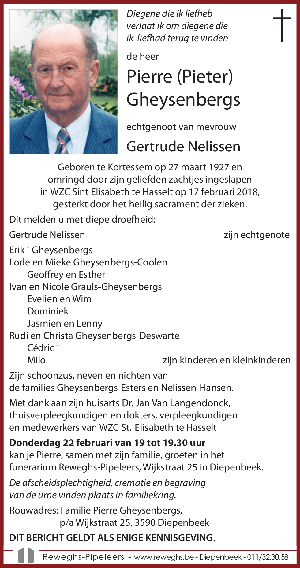 Pierre (Pieter) Gheysenbergs