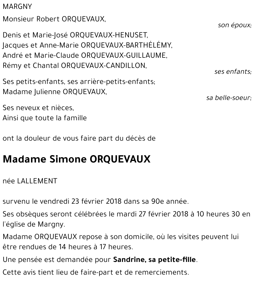 Simone ORQUEVAUX