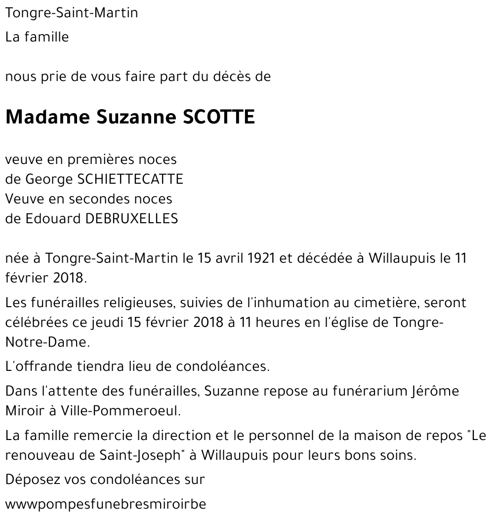 Suzanne SCOTTE