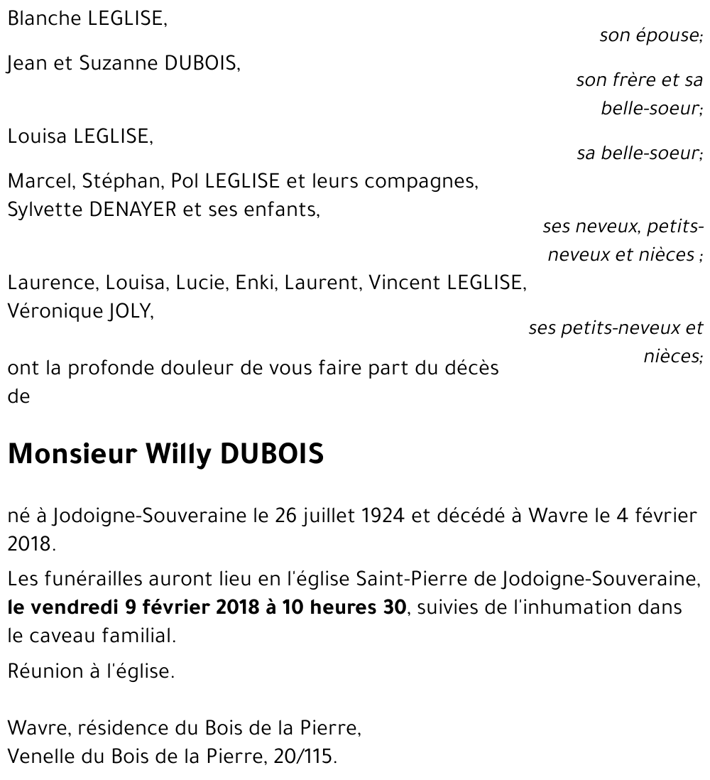 Willy DUBOIS