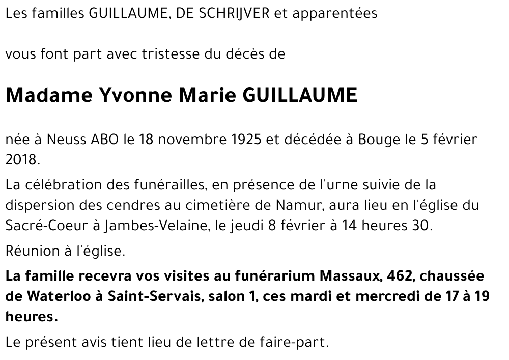 Yvonne Marie GUILLAUME