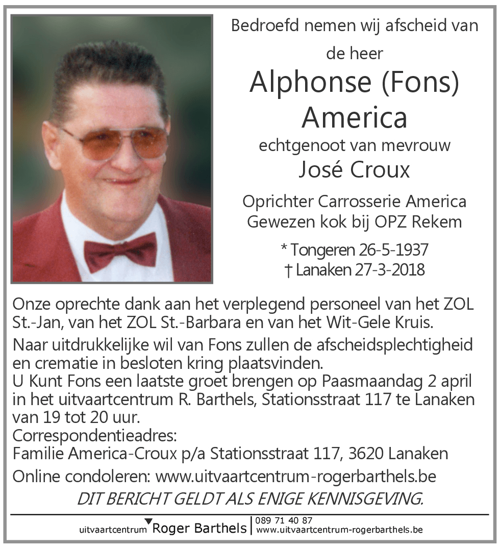 Alphonse (Fons) America