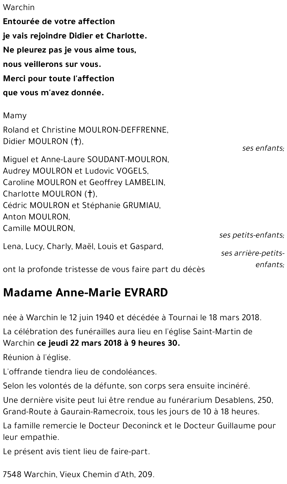 Anne-Marie EVRARD