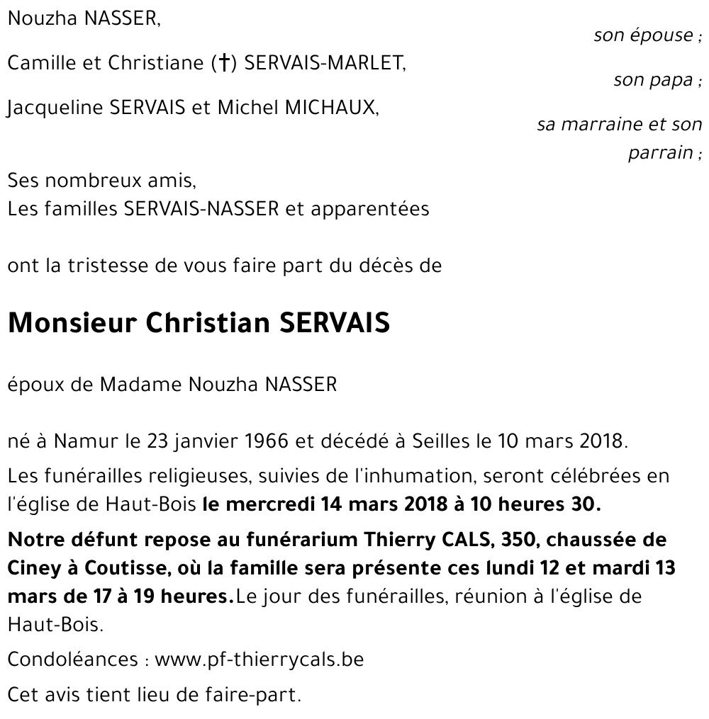 Christian SERVAIS