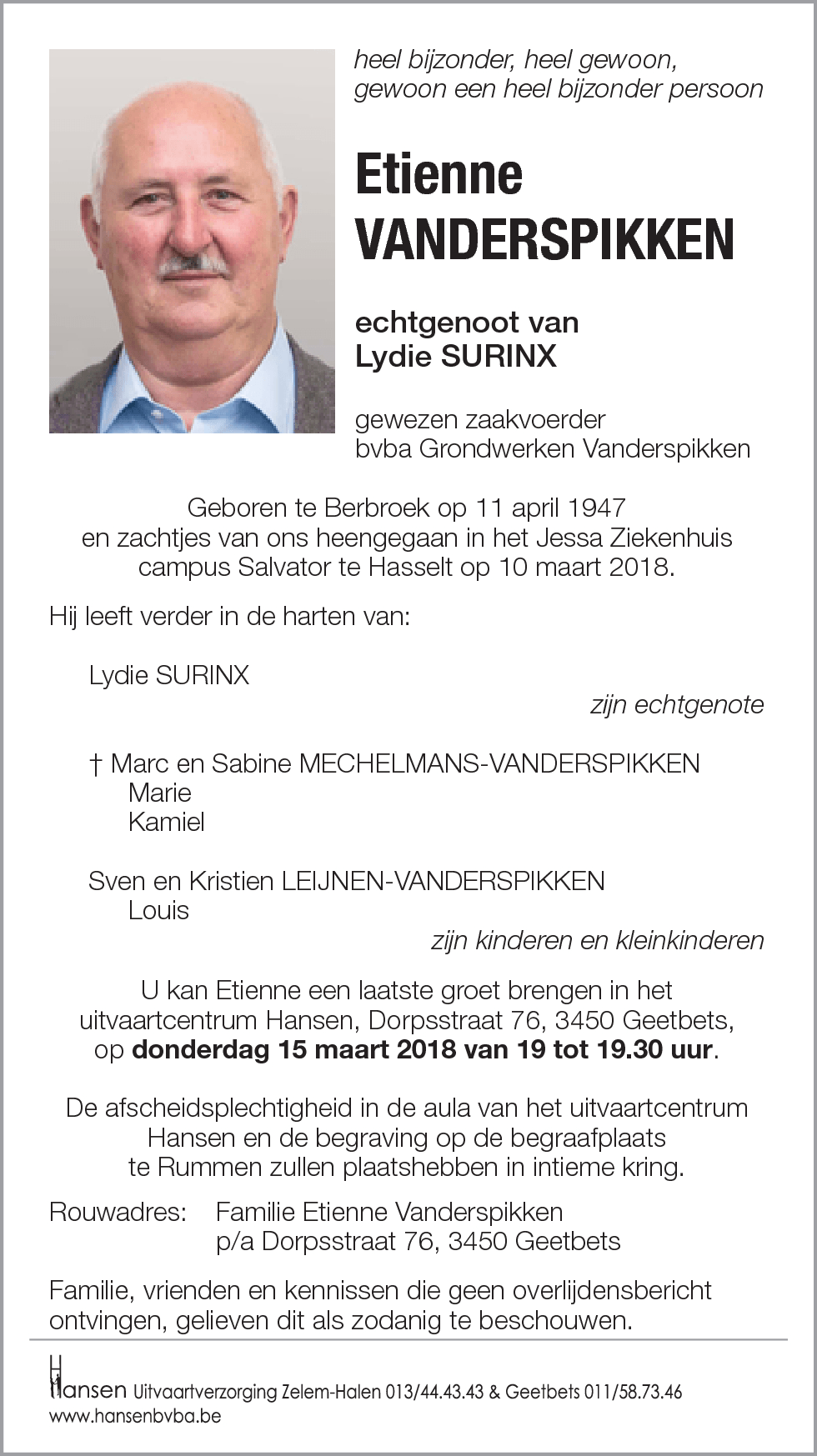 Etienne VANDERSPIKKEN