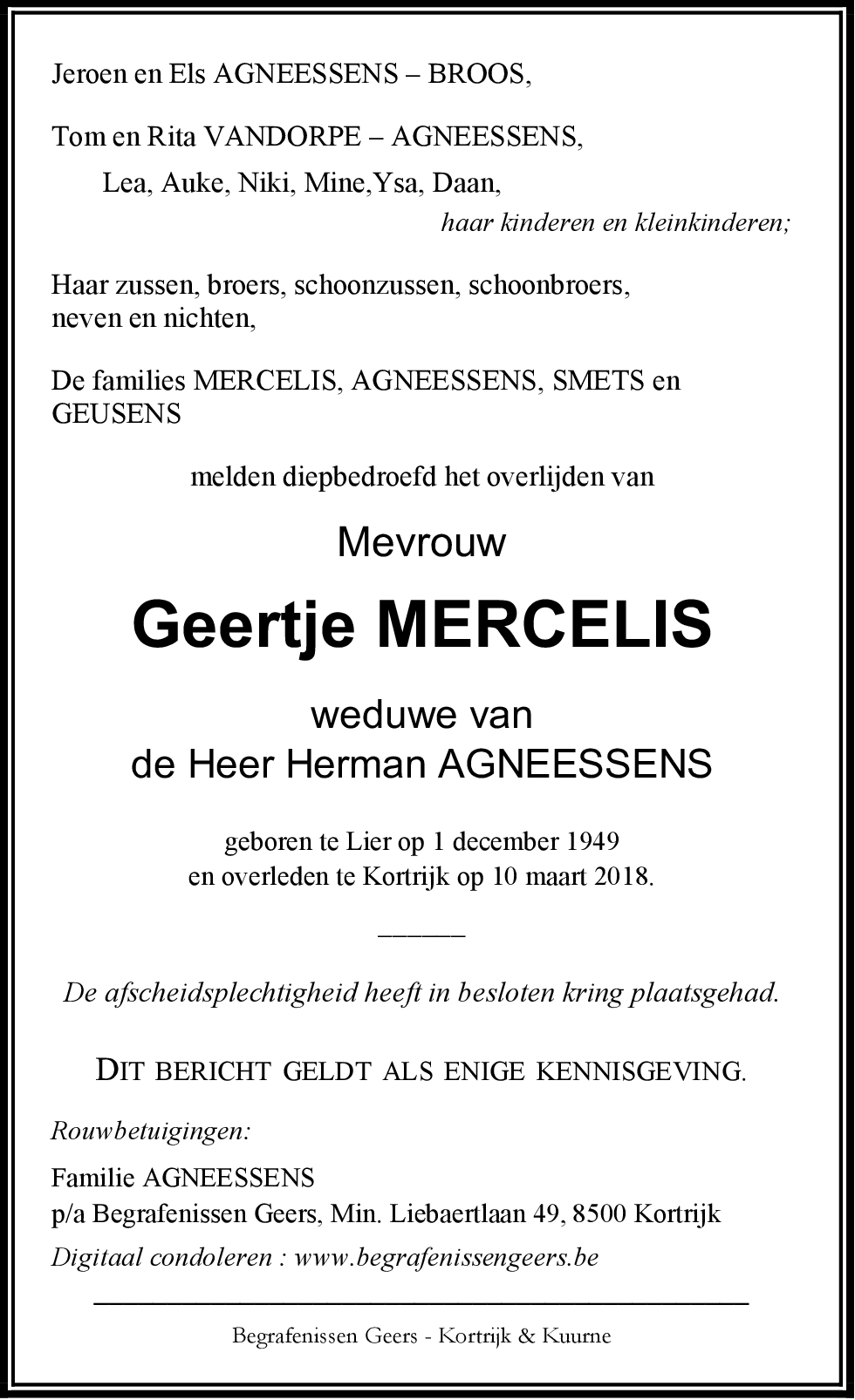 Geertje MERCELIS