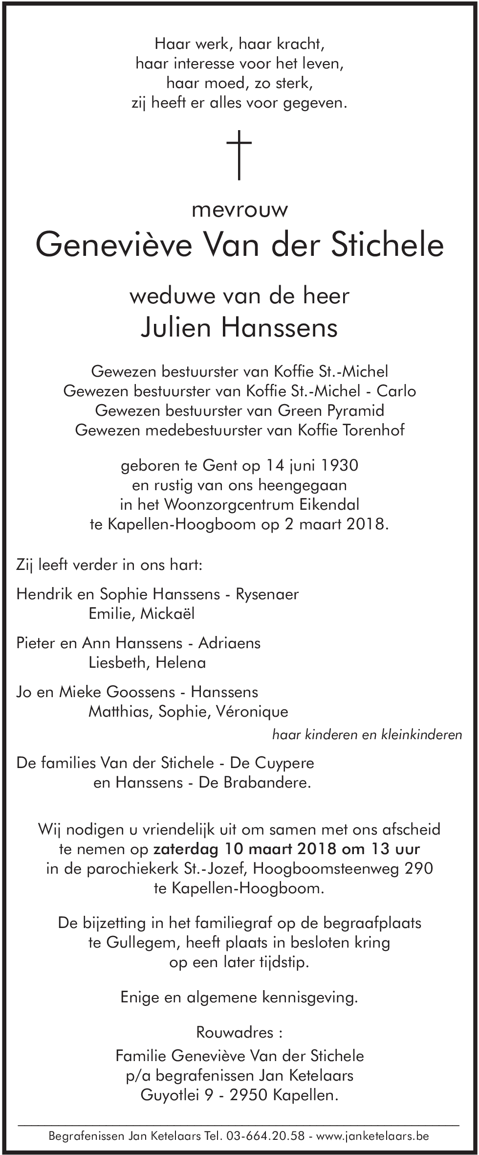 Geneviève Van der Stichele