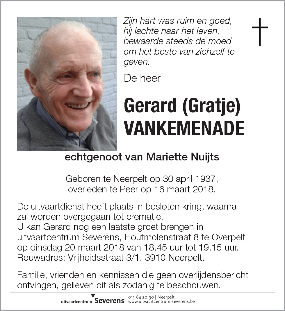 Gerard (Gratje) Vankemenade