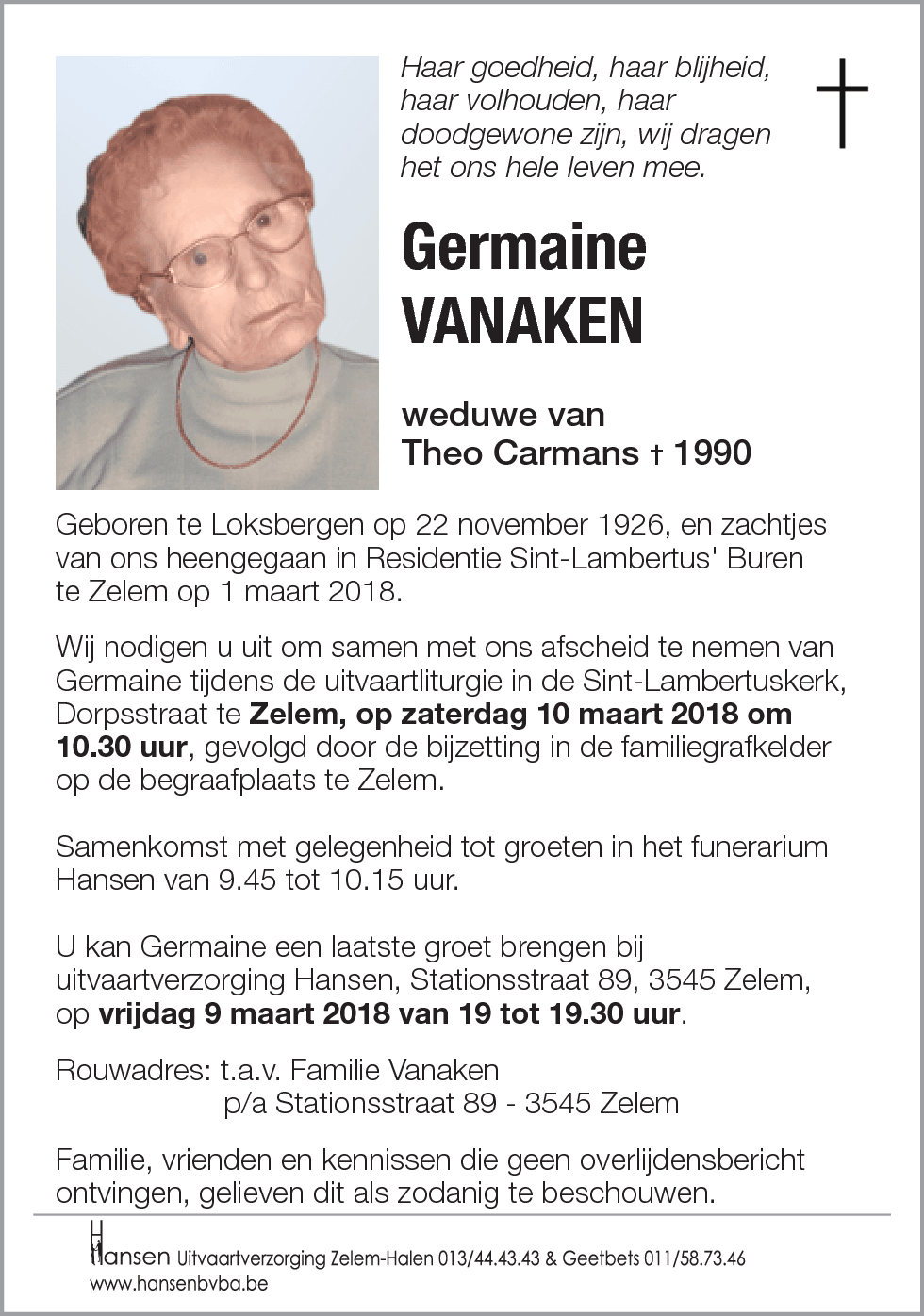 Germaine VANAKEN
