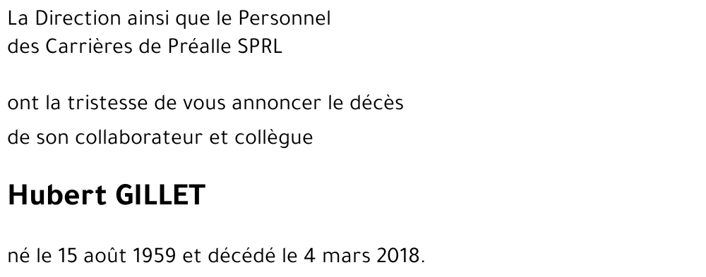 Hubert GILLET