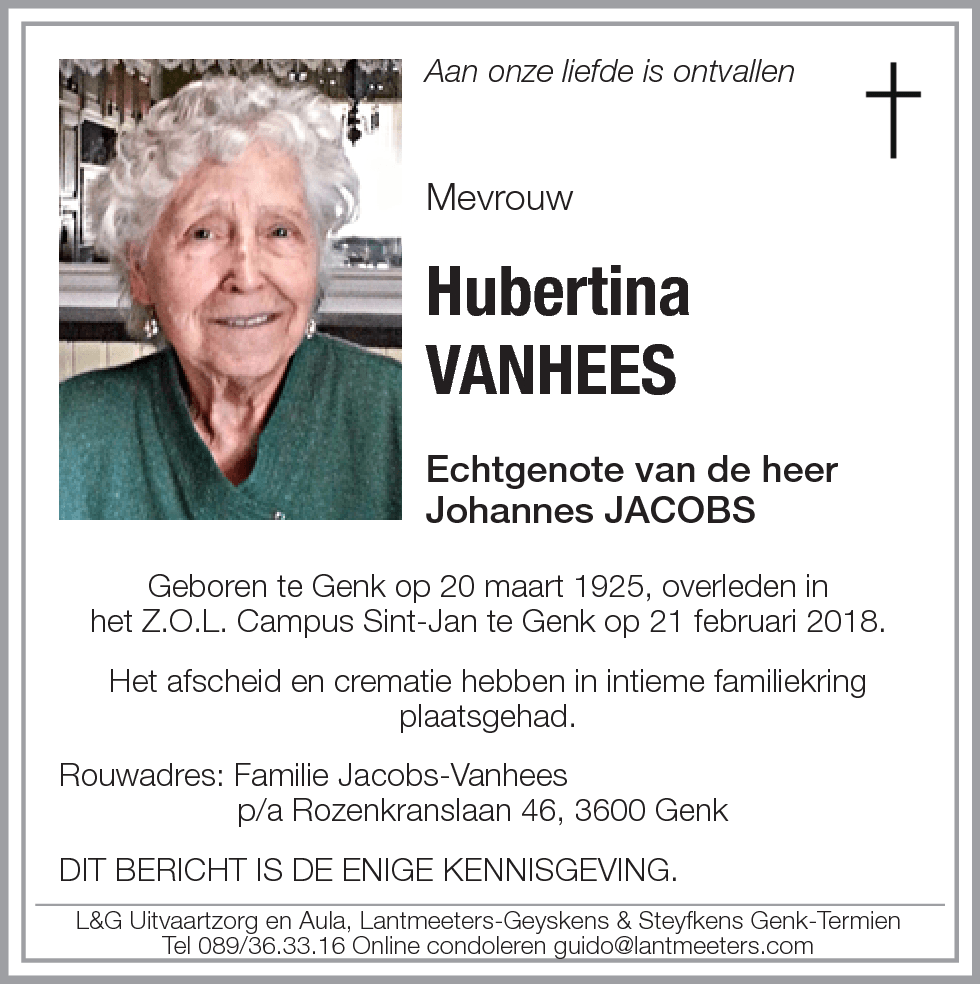Hubertina VANHEES