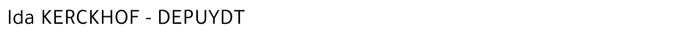 Ida KERCKHOF - DEPUYDT