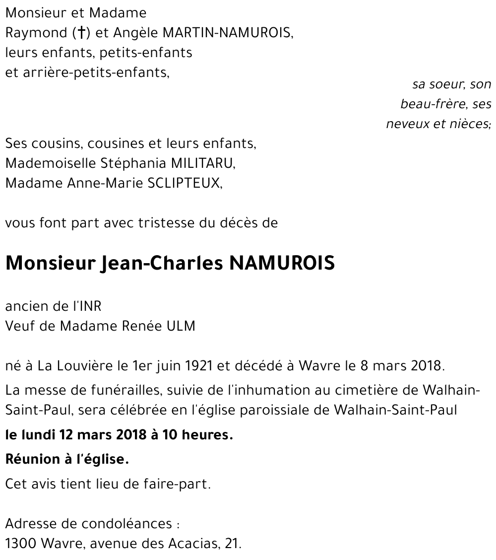 Jean-Charles NAMUROIS