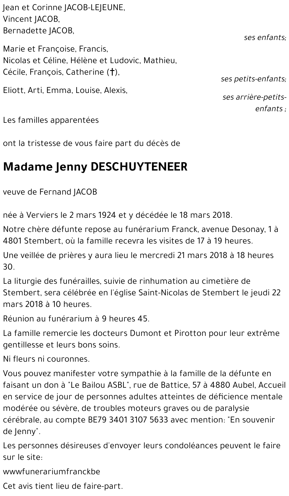 Jenny DESCHUYTENEER