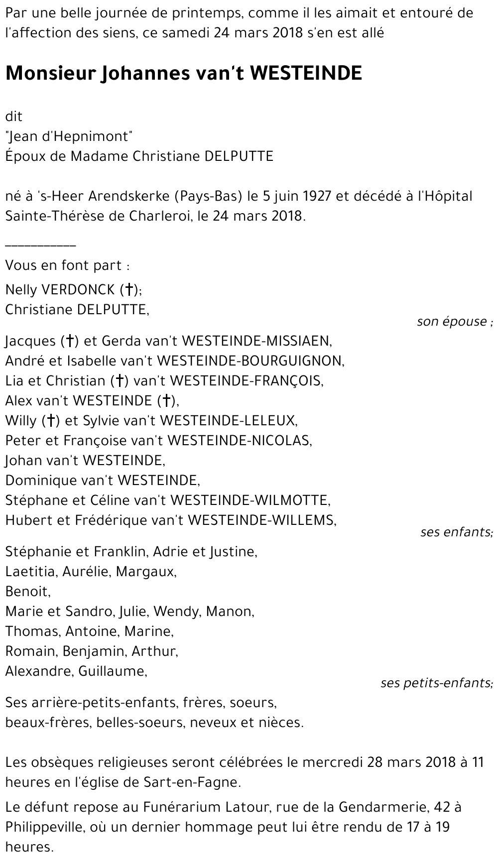 Johannes van't WESTEINDE