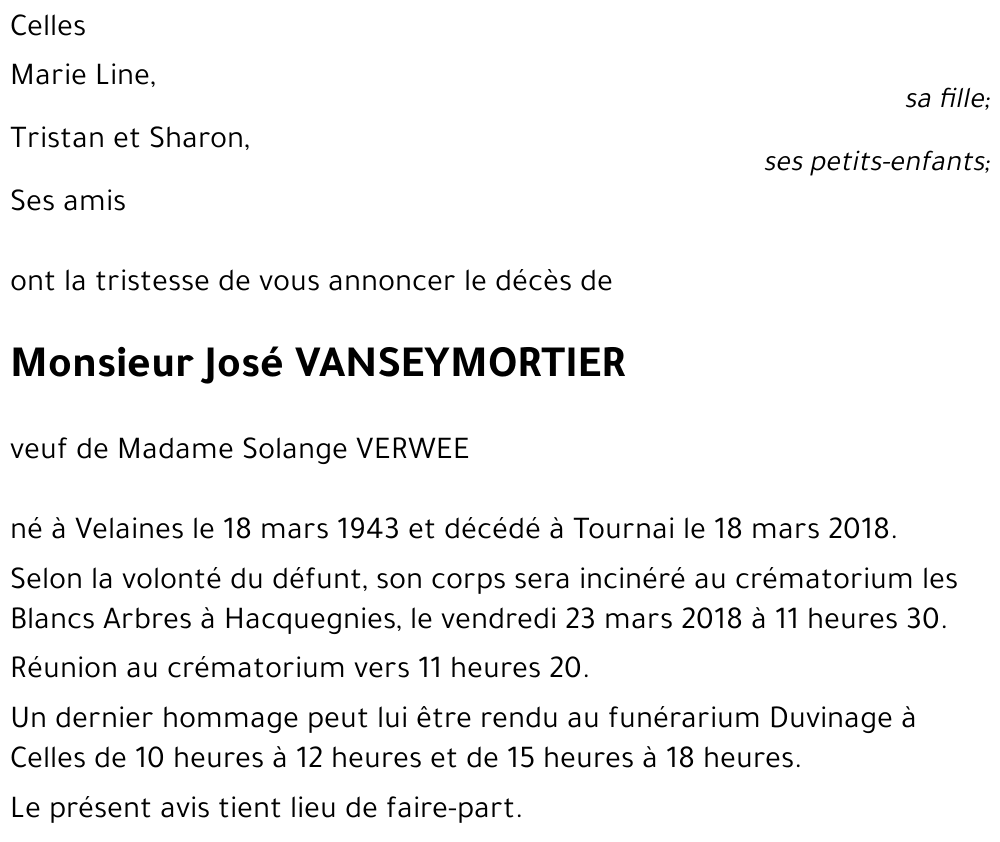 José VANSEYMORTIER