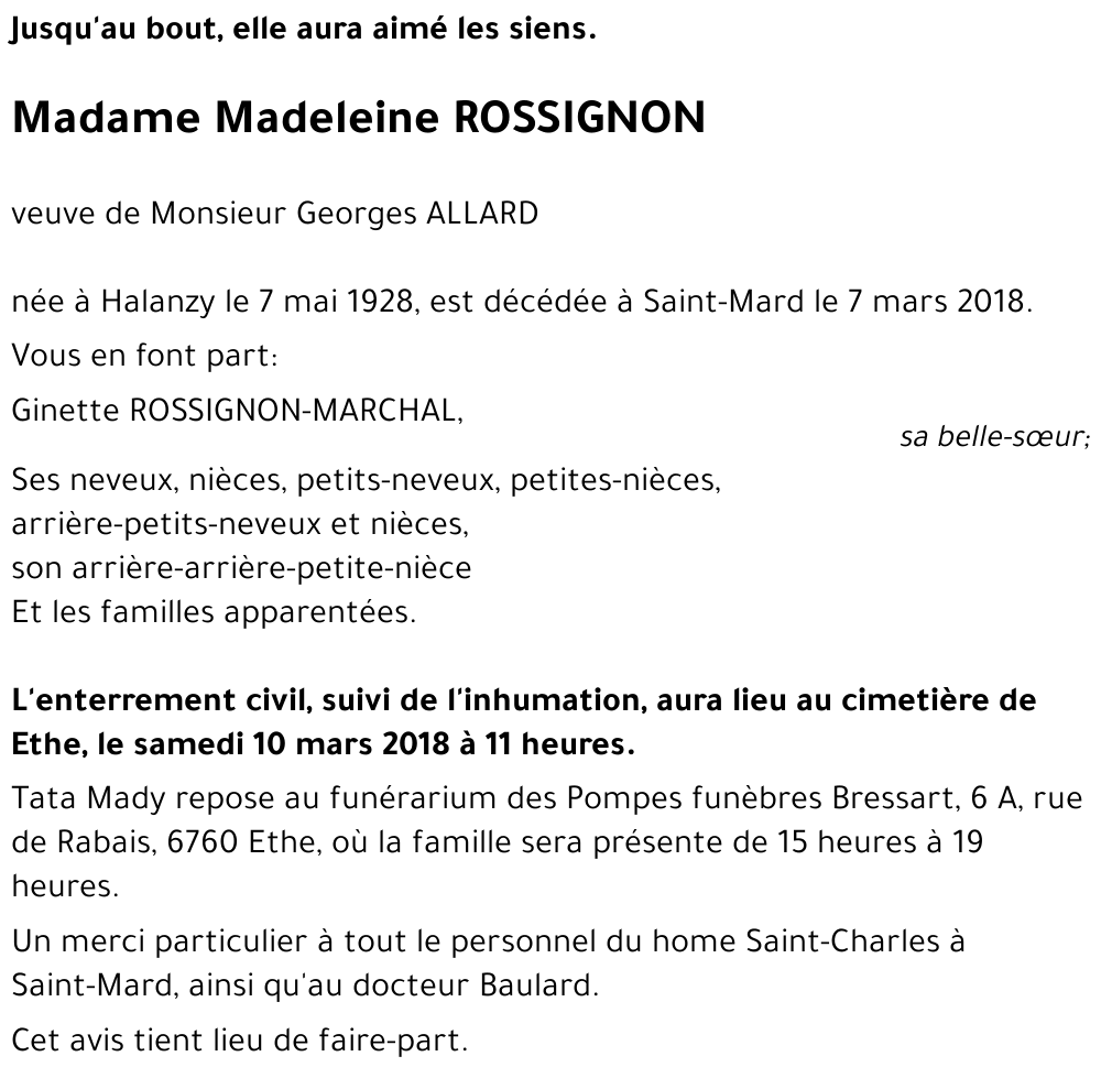Madeleine ROSSIGNON 