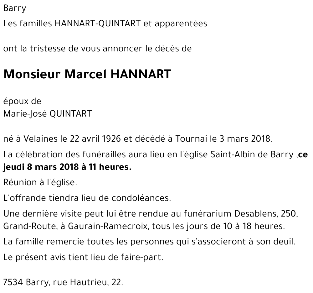 Marcel HANNART