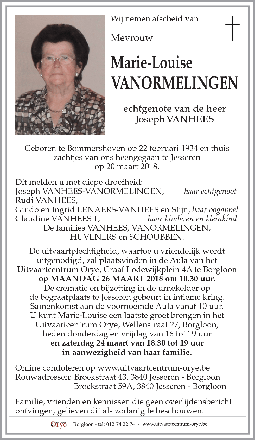 Marie-Louise Vanormelingen