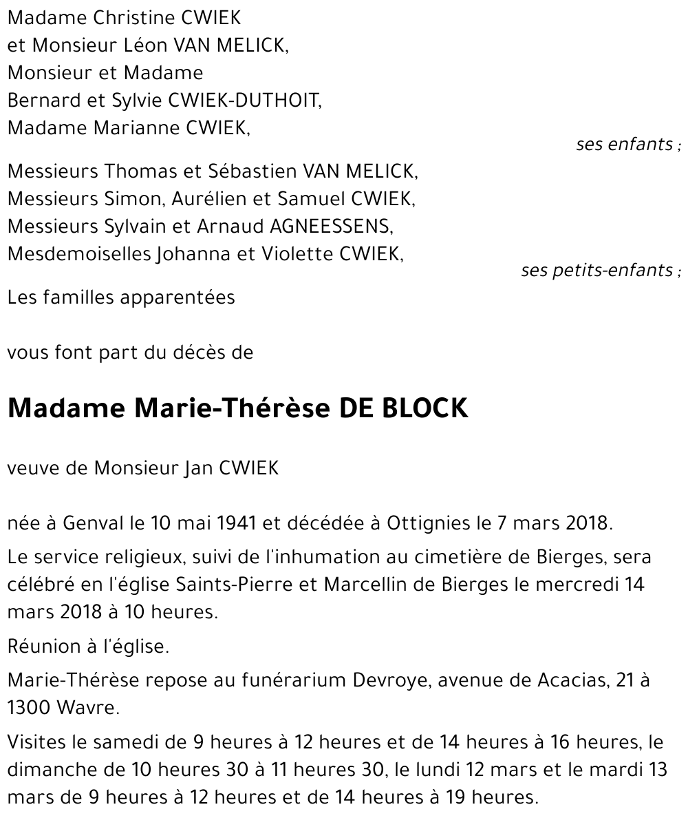 Marie-Thérèse De Block